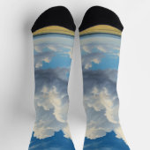 Chaussette Nuages blancs et ciel bleu clair (Haut)