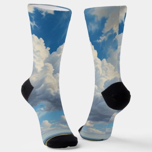 Chaussette Nuages blancs et ciel bleu clair (Angulaire)