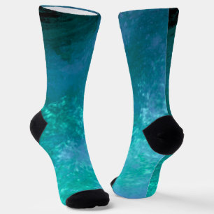 Chaussette Nuages de tempête noire verte