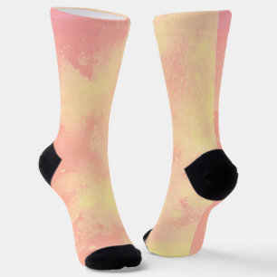 Chaussette Nuages de tempête orange jaune