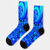 Chaussette Nuances de bleu Art fractal abstrait moderne (Gauche)
