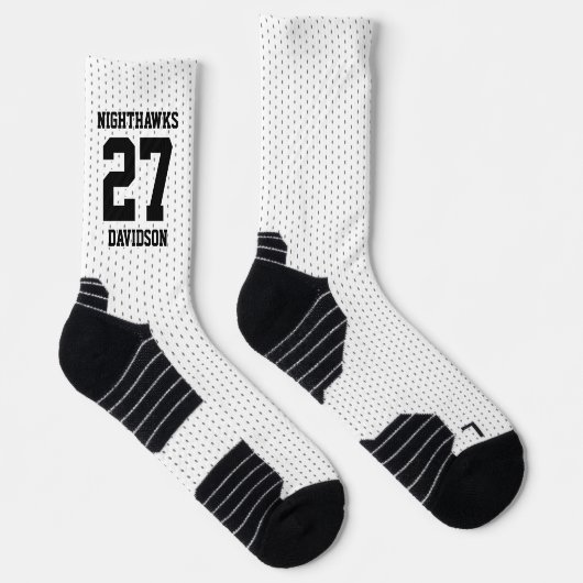 Chaussette Numéro de l'équipe sportive Nom Basketball blanc p (Droite)