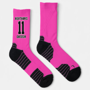Chaussette Numéro d'équipe Nom Hot Pink Sports Uniforme