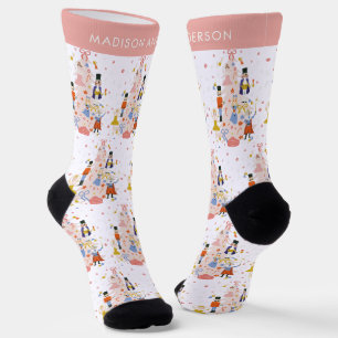 Chaussette Nutacker Pink Christmas Tree Holiday
