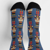 Chaussette Nutcracker Toy Soldier Drummer Blue Christmas (Haut)