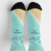 Chaussette Océan bleu vert ajouter lettre de monogramme nom t (Haut)
