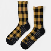 Chaussette Ocre et plaid de buffle noir (Gauche)