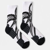 Chaussette OCTOPUS POLYNESIAN TRIBAL HAWAII ÎLES Blk (Droite)