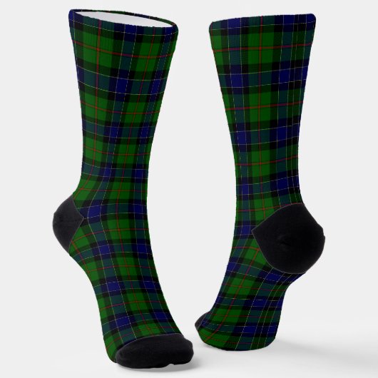 Chaussette Ogilvie tartan bleu vert plaid (Angulaire)