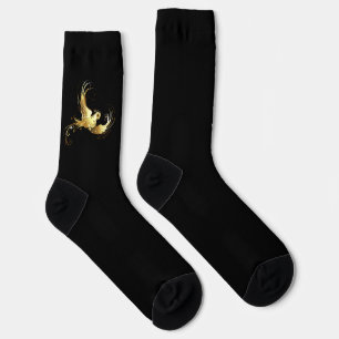 Chaussette Oiseau d'or sur Arrière - plan noir