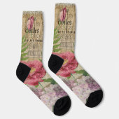 Chaussette Oiseau Nid Floral Jardin Fleur Papillon Art (Droite)