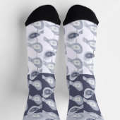 Chaussette Oiseaux bleus nordiques de Noël (Haut)