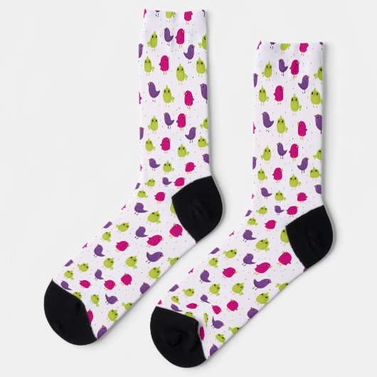 Chaussette Oiseaux colorés mignons (Gauche)