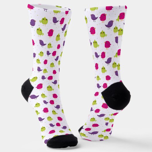Chaussette Oiseaux colorés mignons  (Angulaire)