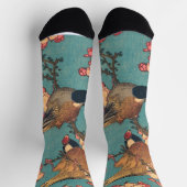 Chaussette Oiseaux Fleurs Hokusai Art Japonais (Haut)