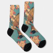 Chaussette Oiseaux Fleurs Hokusai Art Japonais (Droite)