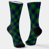 Chaussette Oliphant tartan bleu vert plaid (Angulaire)