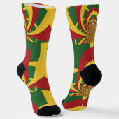 Chaussette One Love Rasta Colors Reggae Rouge Golden Green (Angulaire)