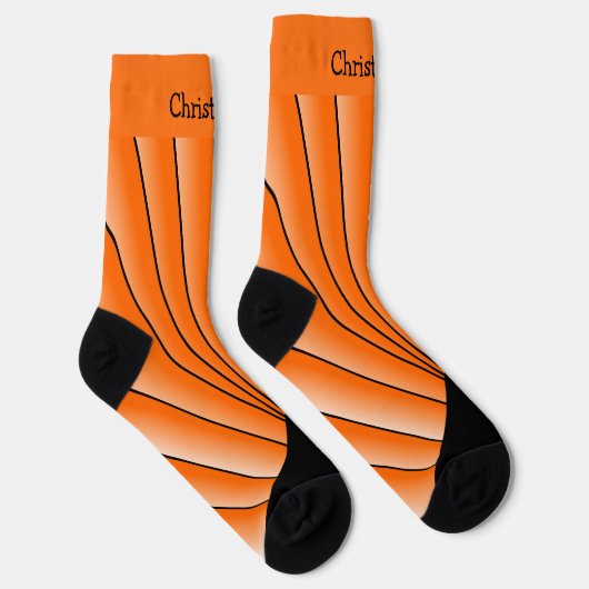 Chaussette Orange Art Deco Design Socks (Droite)
