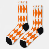 Chaussette Orange blanc Arlequin Diamants Checkers Design (Gauche)