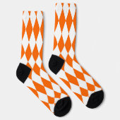 Chaussette Orange blanc Arlequin Diamants Checkers Design (Droite)