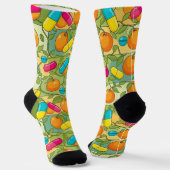 Chaussette Orange Blue Yellow Pills Chaussettes de pharmacie (Angulaire)