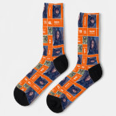 Chaussette Orange Carré Photo Classe Année Chaussettes (Gauche)