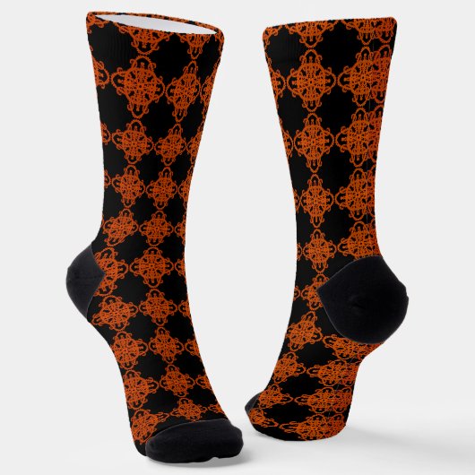Chaussette Orange Et Noir (Angulaire)