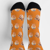 Chaussette Orange Funky Custom 2 Face Photo Papa (Haut)