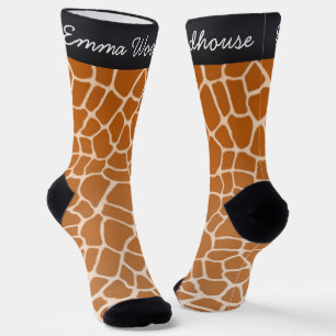 Chaussette Orange Giraffe Imprimer Amusant Animal Personnalis