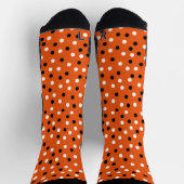 Chaussette Orange, Noir & Blanc Poche A Dot Design (Haut)