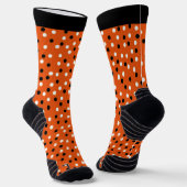 Chaussette Orange, Noir & Blanc Poche A Dot Design (Angulaire)