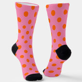 Chaussette Orange On Rose Pois Design Motif