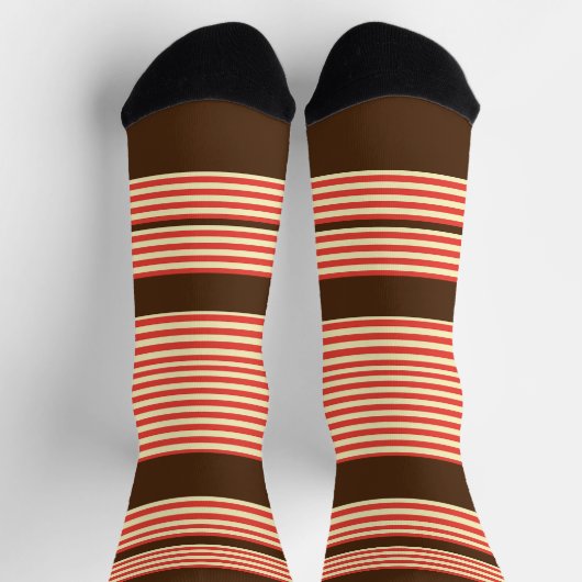 Chaussette Orange Stripes Brown (Haut)