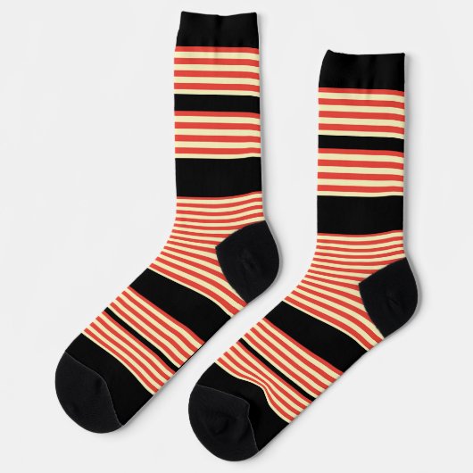 Chaussette Orange Stripes Noir (Gauche)