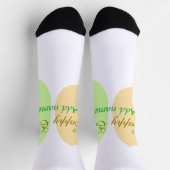 Chaussette Orange vert oeuf heureux pâques ajouter nom messag (Haut)