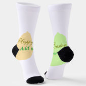 Chaussette Orange vert oeuf heureux pâques ajouter nom messag (Angulaire)