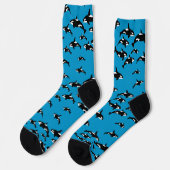 Chaussette Orca Killers Baleines Motif sur Blue (Gauche)