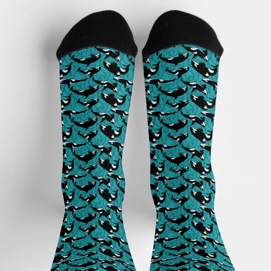 Chaussette Orcas Killer Whales in the Ocean Patterned (Haut)