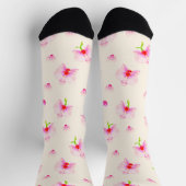 Chaussette Orchidées rose pastel (Haut)