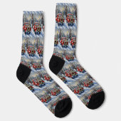 Chaussette Oriental Blue Cat Christmas Red Truck Holiday (Droite)