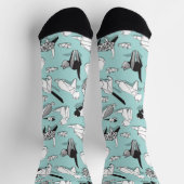 Chaussette Origami chaton amis // races de chats géométriques (Haut)