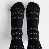 Chaussette Ornements de Noël dorés sur noir (Haut)