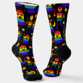 Chaussette 🦇🌈 Os et Étoiles Arc‑en‑ciel (Angulaire)