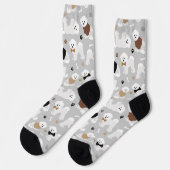 Chaussette Os et pattes de Bichon Frise (Gauche)