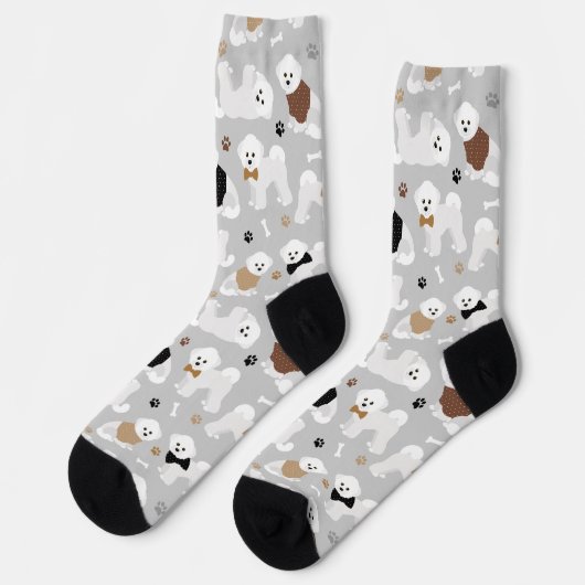 Chaussette Os et pattes de Bichon Frise (Gauche)