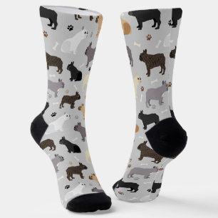 Chaussette Os et pattes de Bulldog français