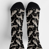 Chaussette Os et pattes Weimaraner noir (Haut)