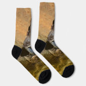 Chaussette Otter Mangeant Un Poisson, Chaussettes D'Équipage (Droite)
