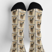 Chaussette Otterhound Peinture Noir et Tan Original Chien Art (Haut)